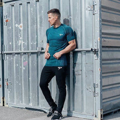 Fitness T-Shirt in Blau für Herren