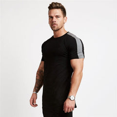 Slim Fit T-Shirt in Schwarz/Grau für Herren