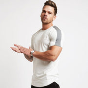 Slim Fit T-Shirt in Weiß/Grau für Herren