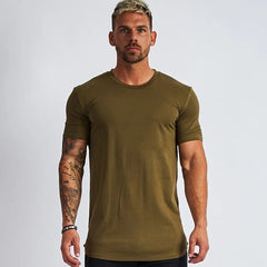 Slim Fit T-Shirt in Olivgrün für Herren