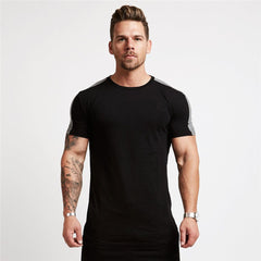 Slim Fit T-Shirt in Schwarz/Grau für Herren