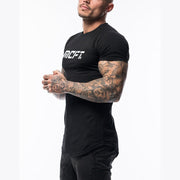 Fitness T-Shirt mit Aufdruck in Schwarz für Herren