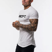Fitness T-Shirt mit Aufdruck in Weiß für Herren